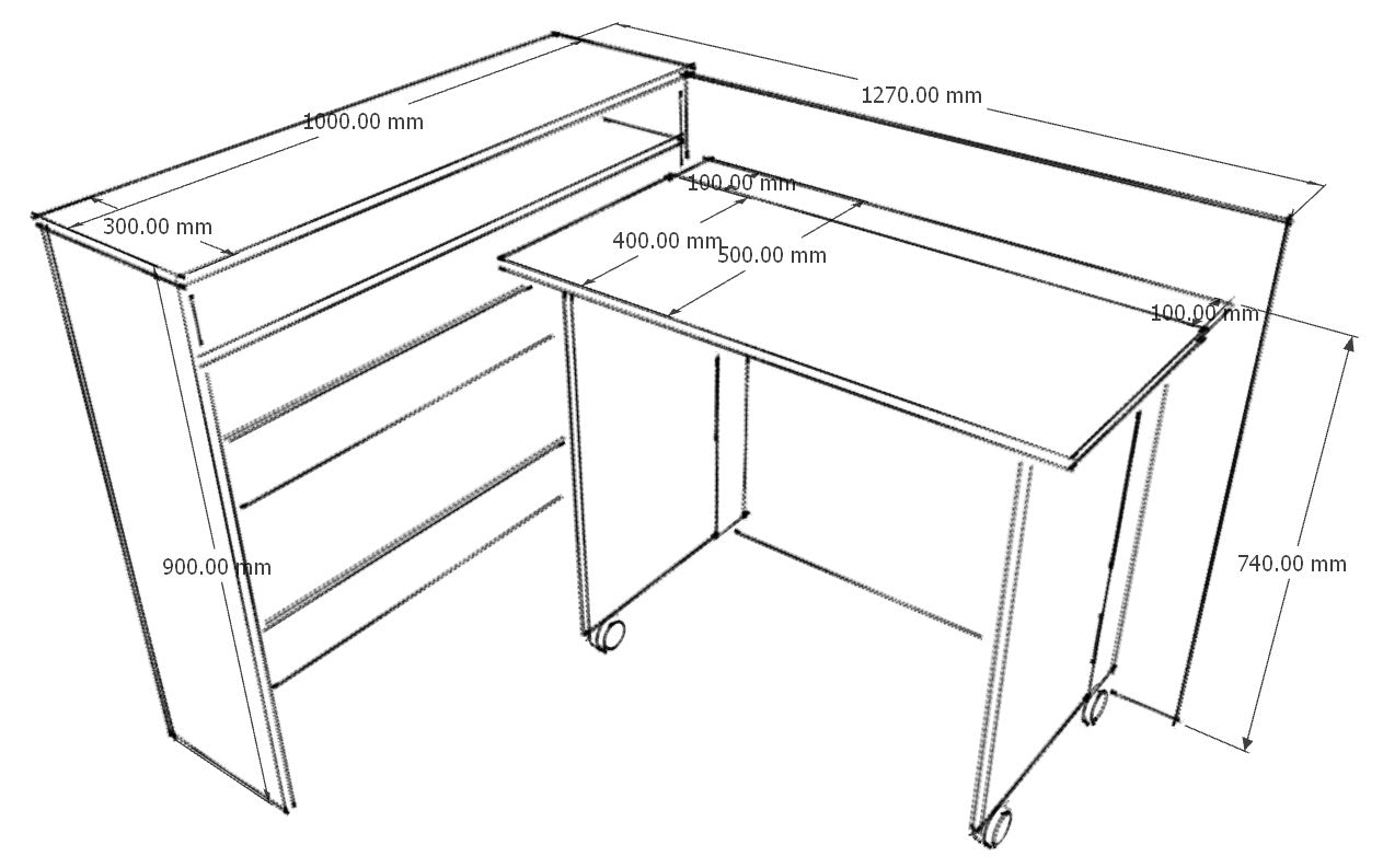 Escritorio Plegable Ahorrador De Espacio Mod. Alfena